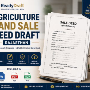 Sale Deed Draft – Rajasthan | Word + PDF